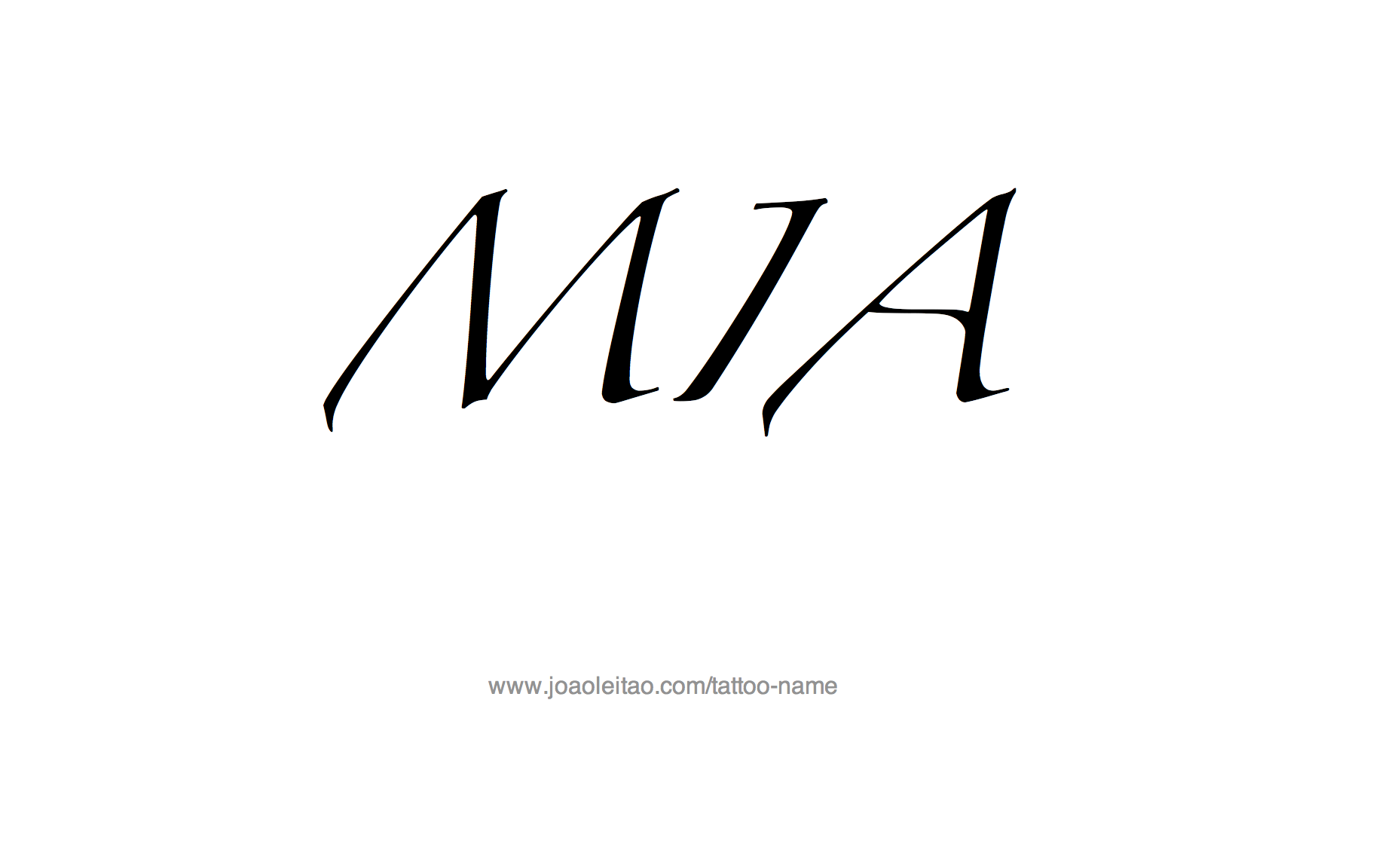 Mia Name Tattoo Designs